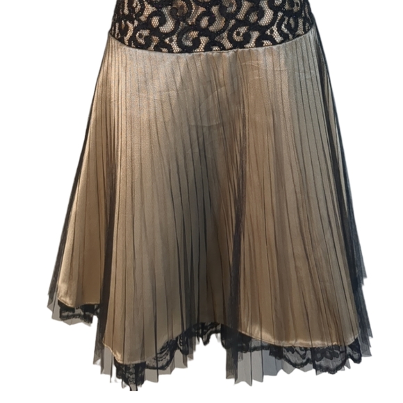 ASPEED Black Lace Top And Gold Mesh and Satin Strapless Dress Size XL Grande - Picture 10 of 16